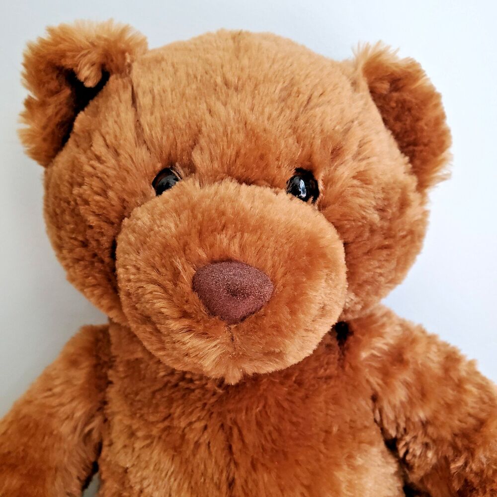Vintage Aeropostale Plush Stuffed Teddy Bear Brown Flocked Nose Tag Attached 16"